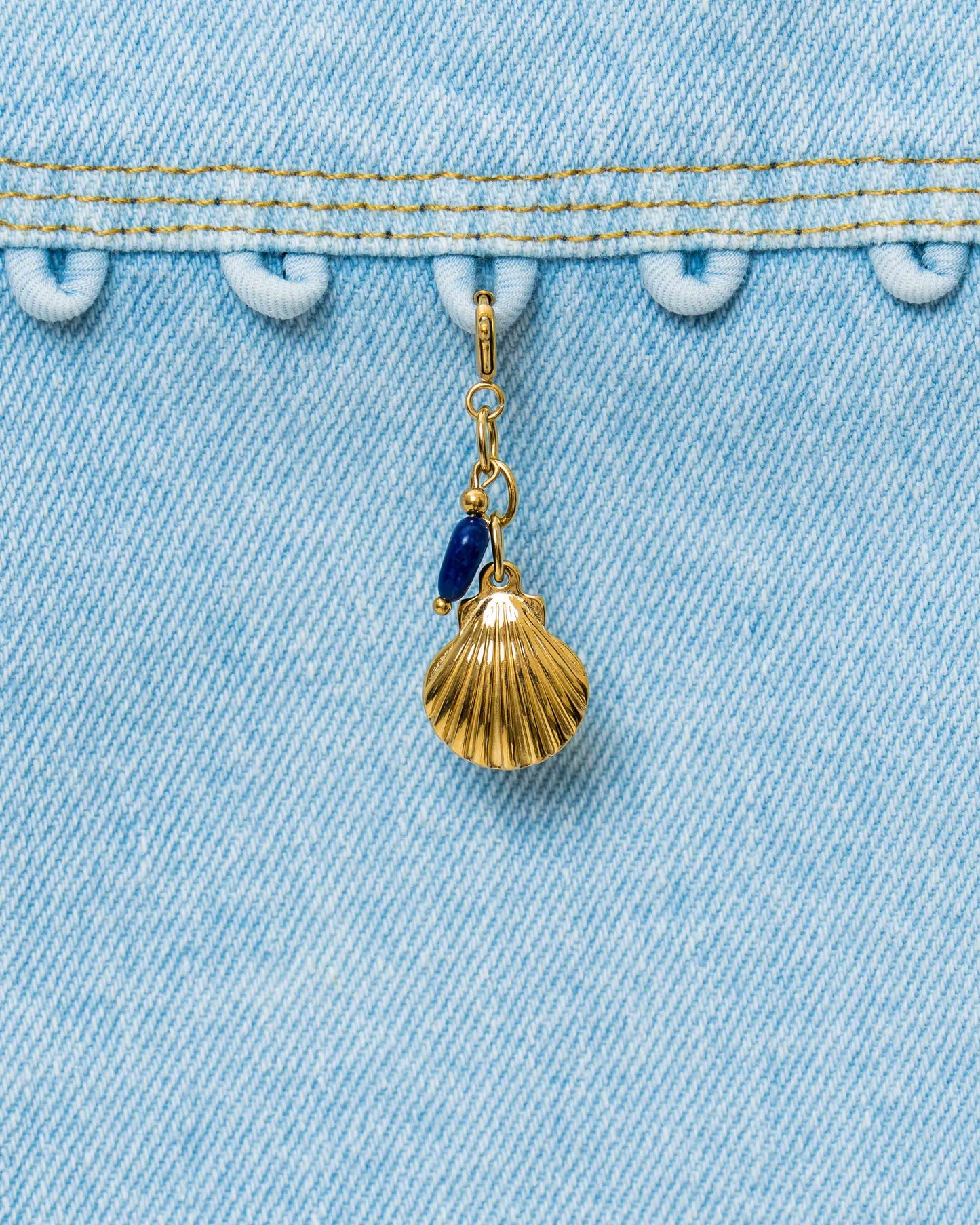 Blue Stone Shell Charm