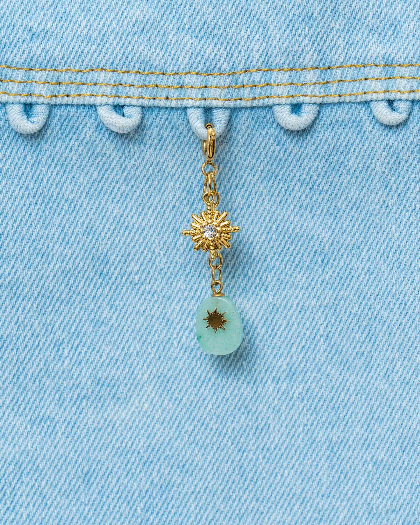 Blue Stone Sun Charm
