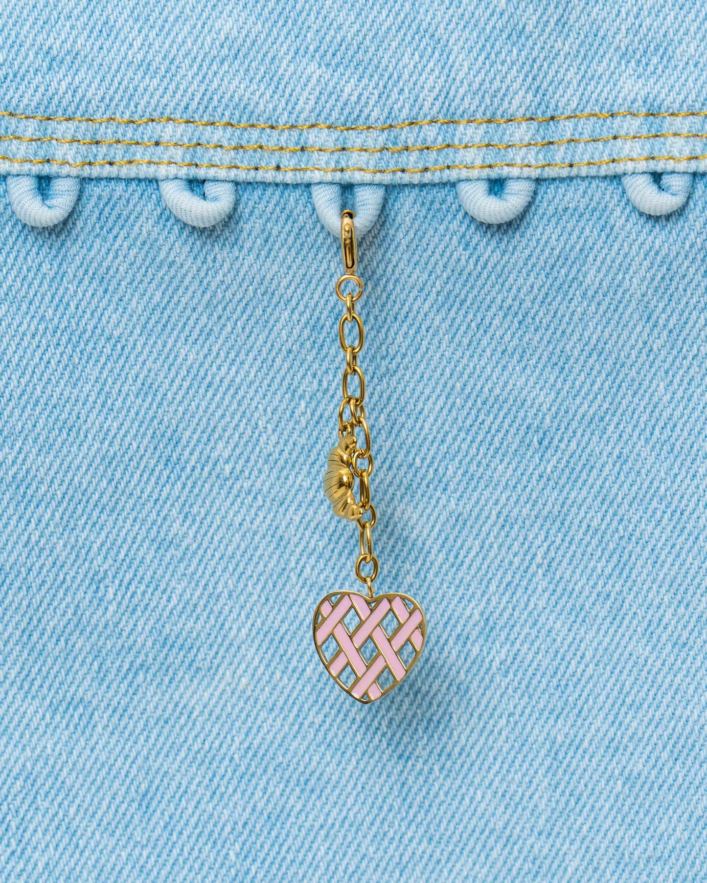 Waffle Heart Charm