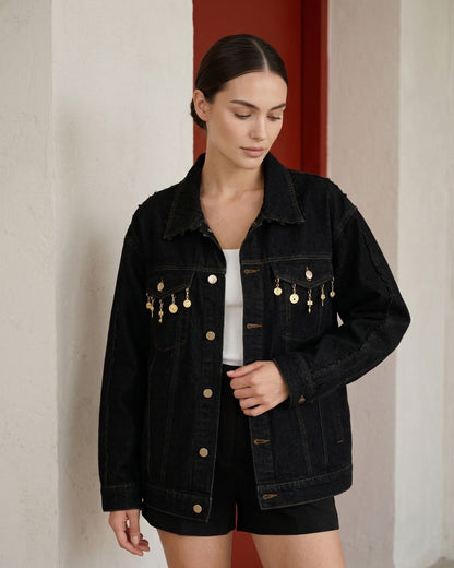 Oversized Denim Jacket +6 Charms
