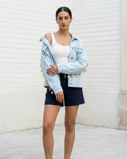 Oversized Denim Jacket +6 Charms