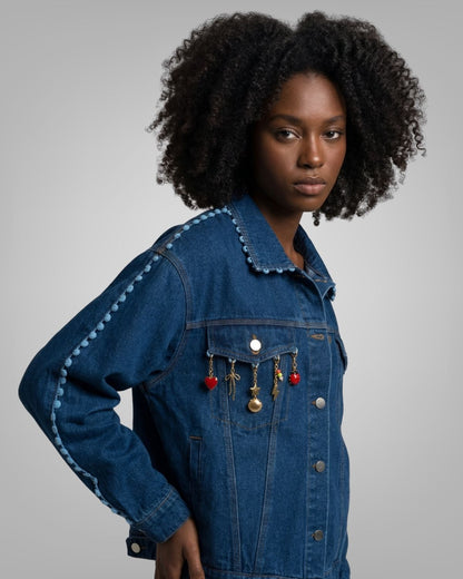 Oversized Denim Jacket +6 Charms