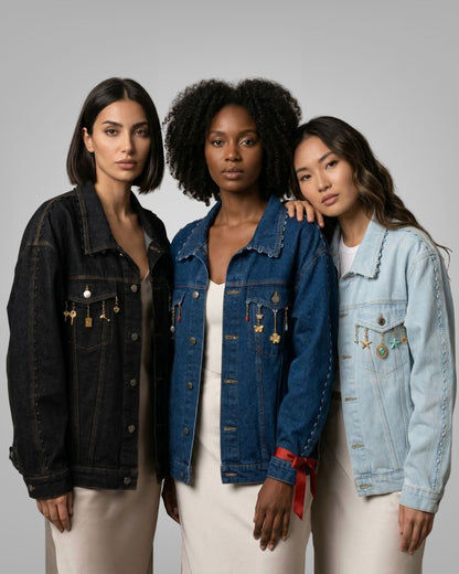 Oversized Denim Jacket +6 Charms
