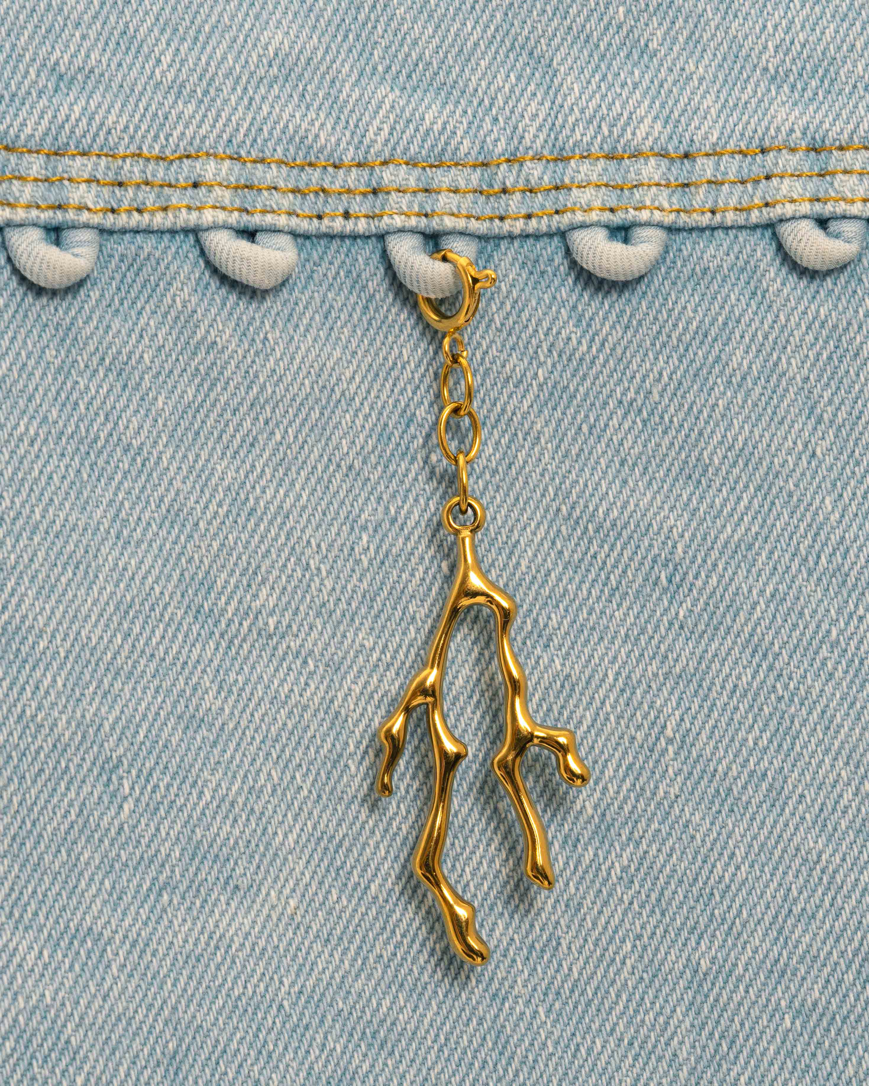 Gold Coral Charm