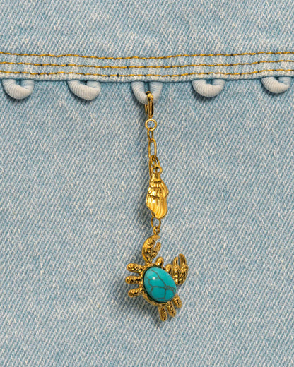 Sea Crab Gem Charm