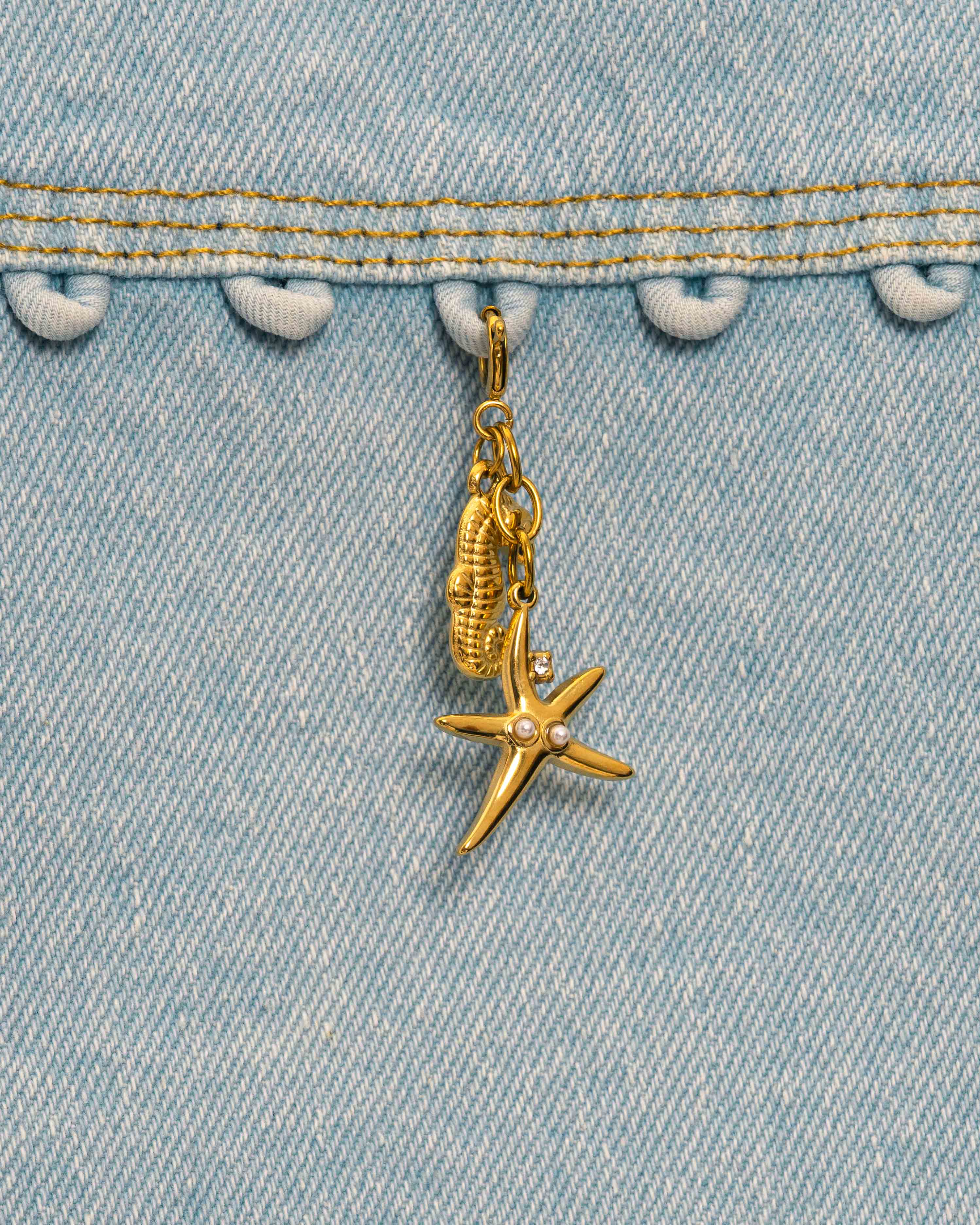 Golden Sea Stars Charm