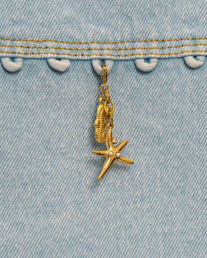 Golden Sea Stars Charm