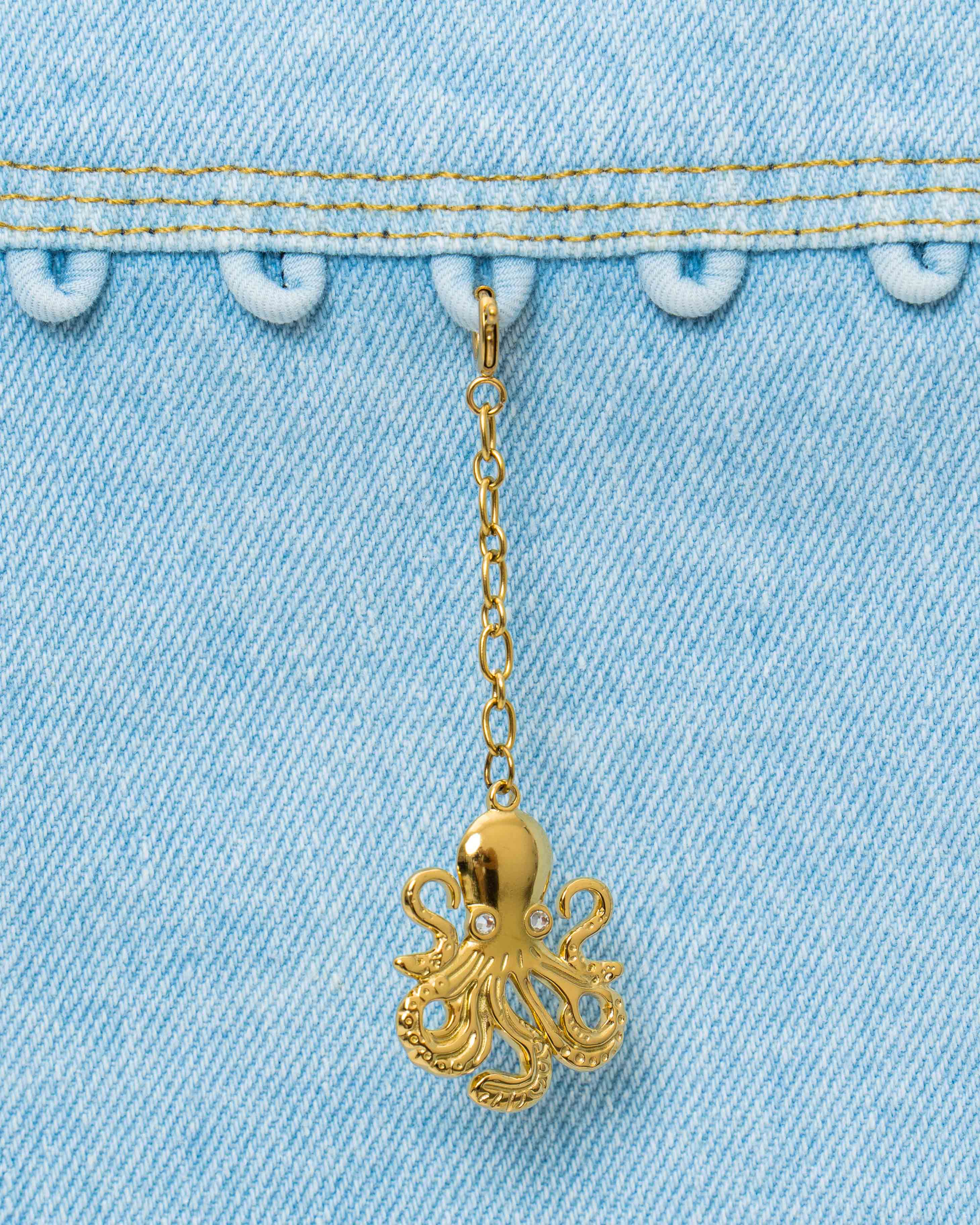 Golden Octopus Charm