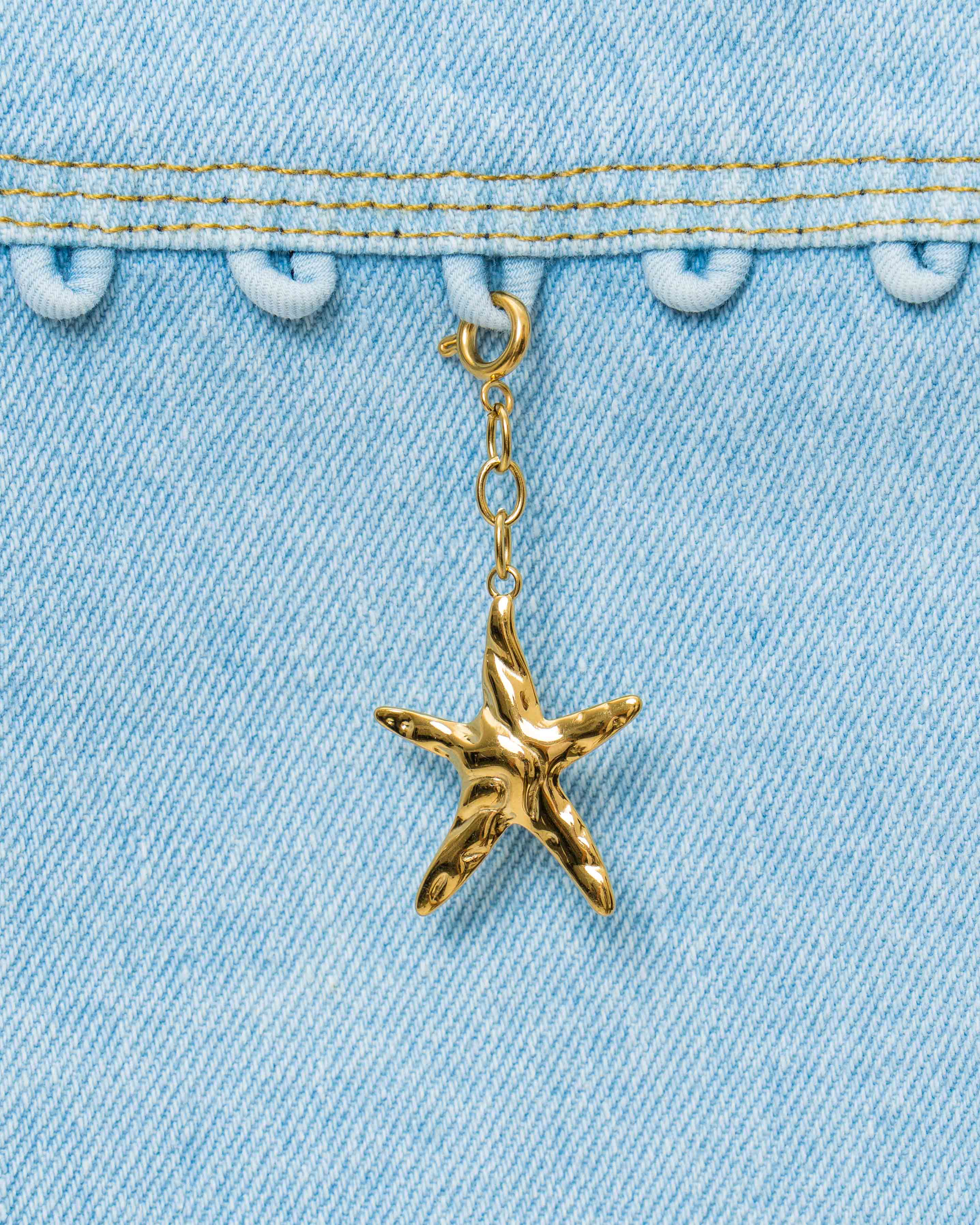 Golden Swirl Star Charm