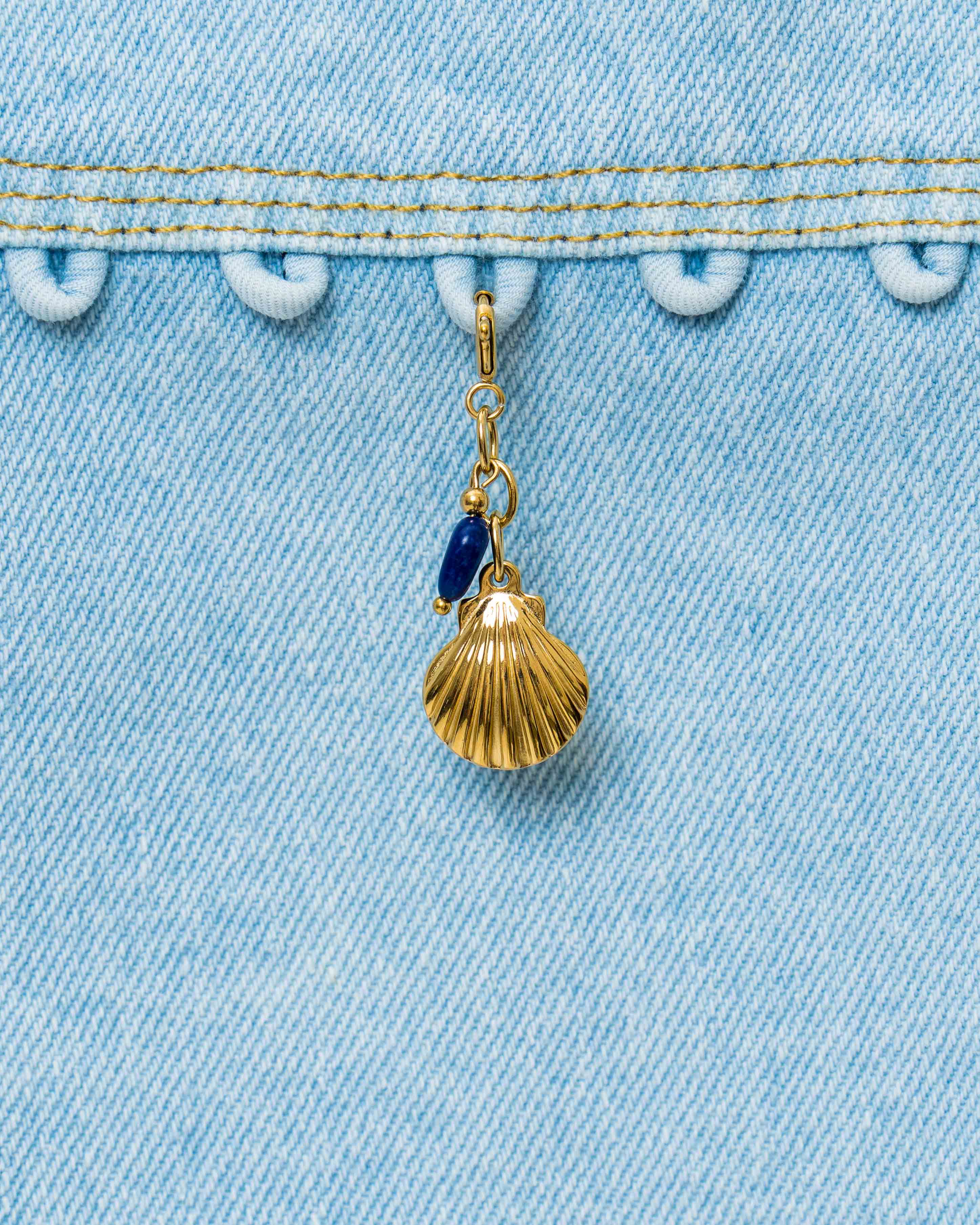 Blue Stone Shell Charm