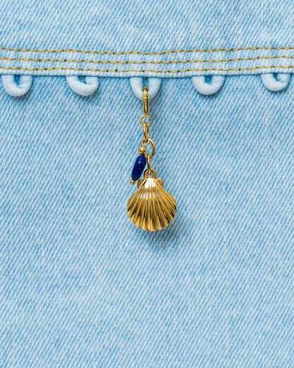 Blue Stone Shell Charm
