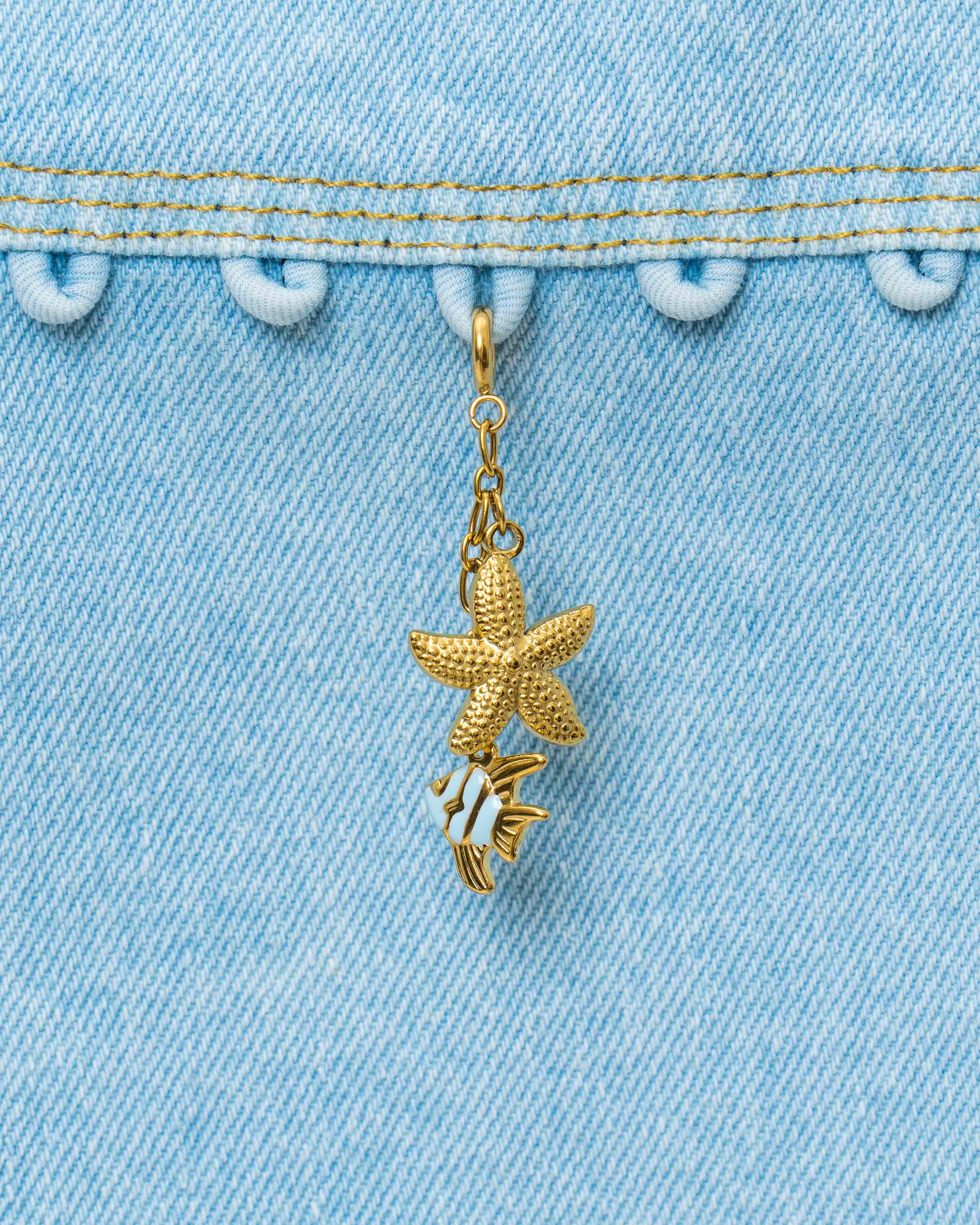 Golden Swimmer Charm