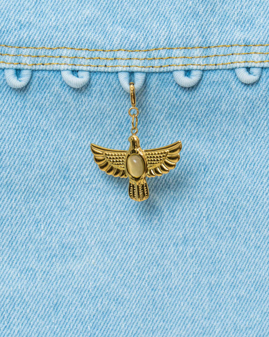 Eagle Yellow Stone Charm