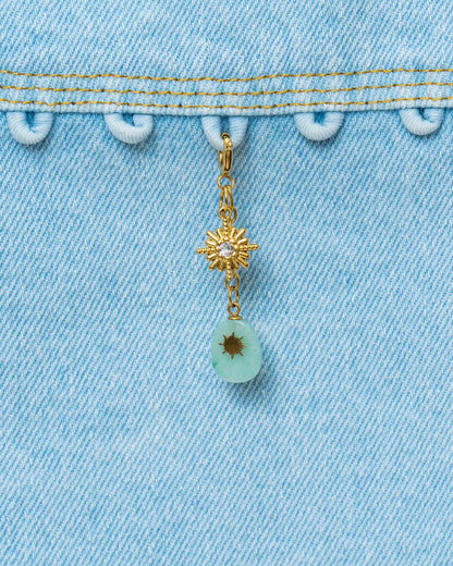 Blue Stone Sun Charm
