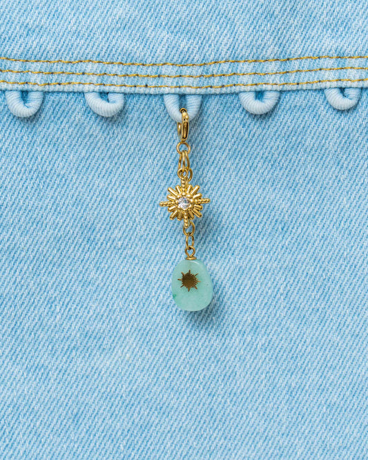 Blue Stone Sun Charm