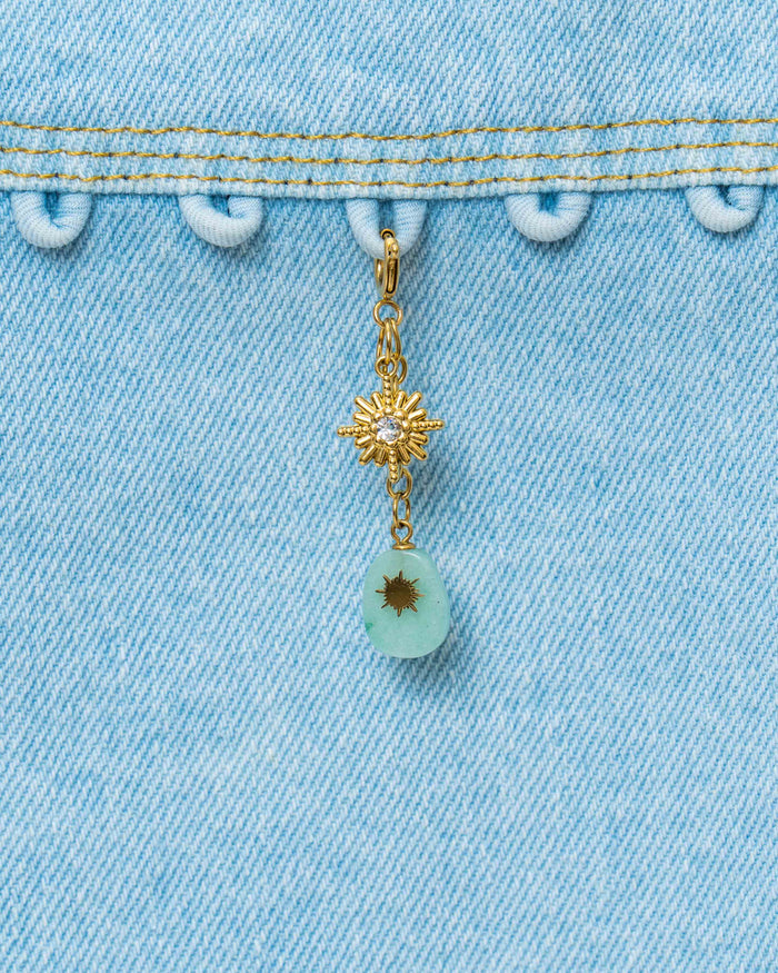 Blue Stone Sun Charm