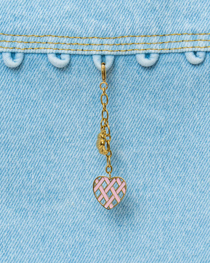 Waffle Heart Charm