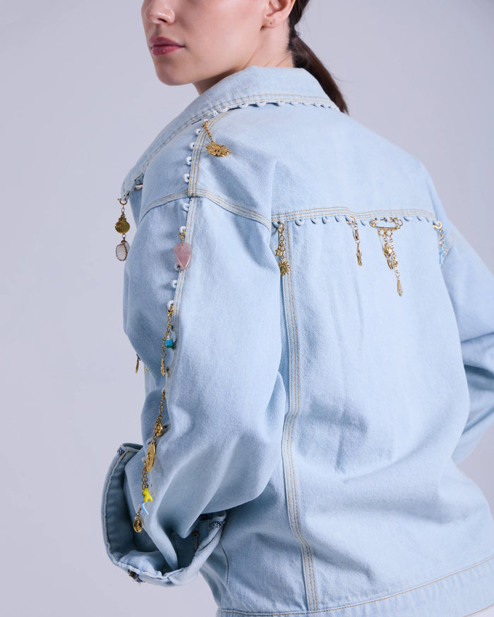 Oversized Denim Jacket +6 Charms
