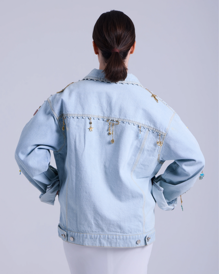 Oversized Denim Jacket +6 Charms