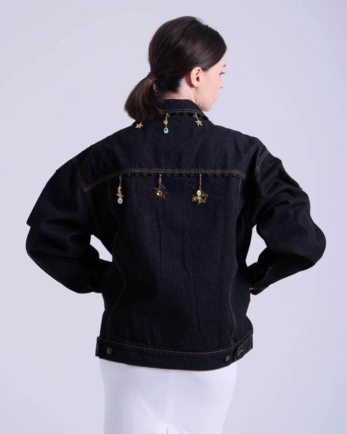 Oversized Denim Jacket +6 Charms