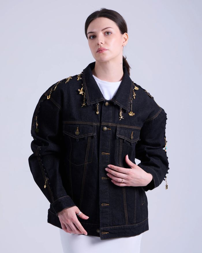 Oversized Denim Jacket +6 Charms