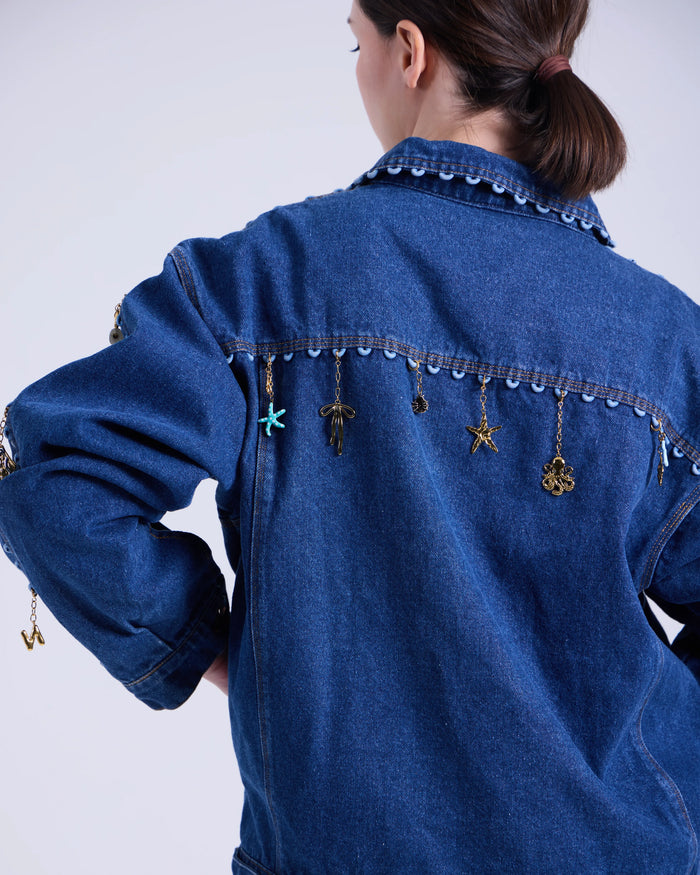 Oversized Denim Jacket +6 Charms