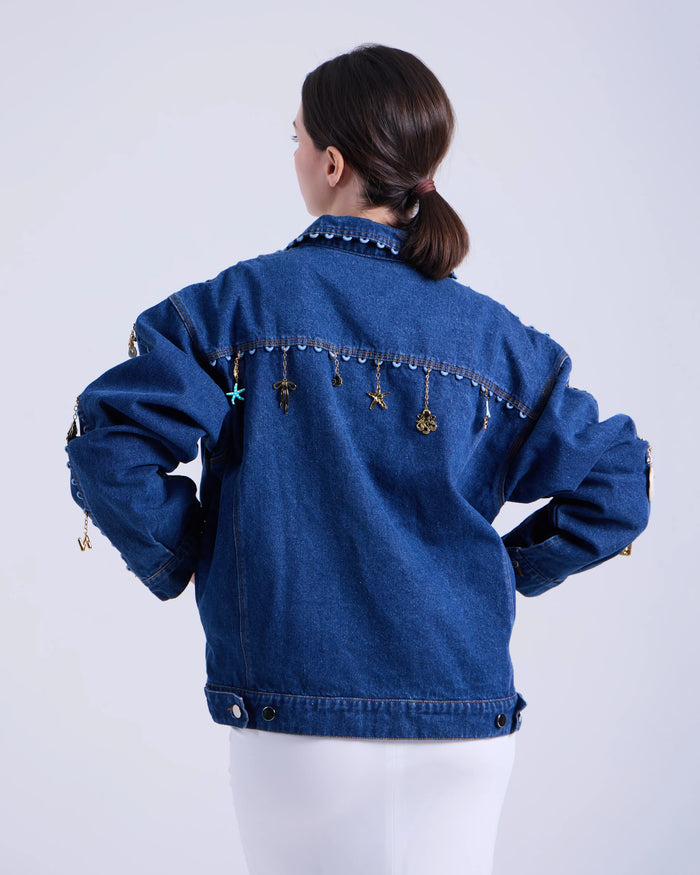 Oversized Denim Jacket +6 Charms