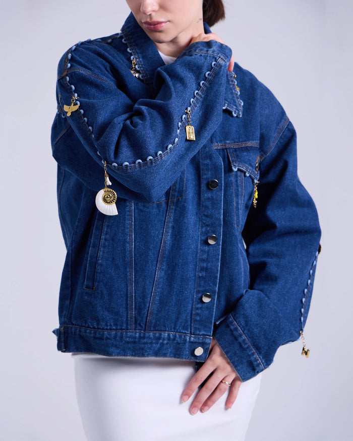 Oversized Denim Jacket +6 Charms