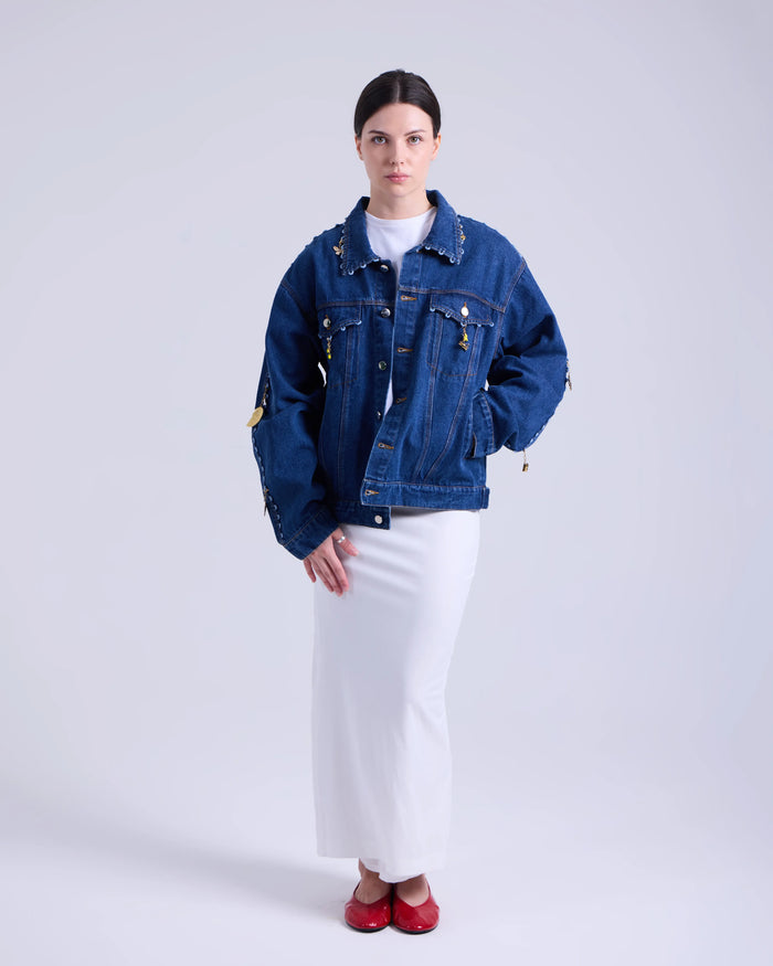 Oversized Denim Jacket +6 Charms