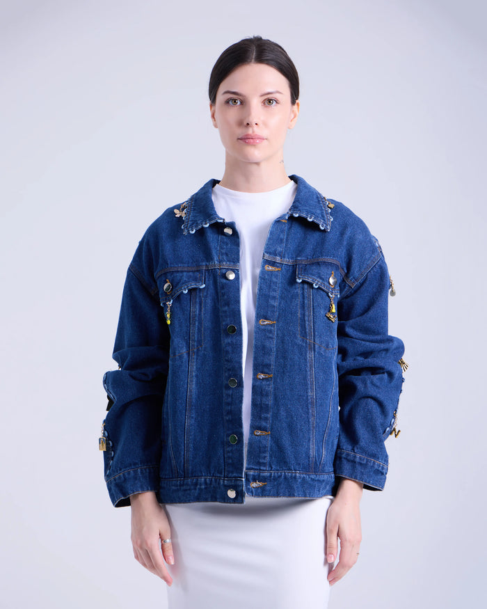 Oversized Denim Jacket +6 Charms