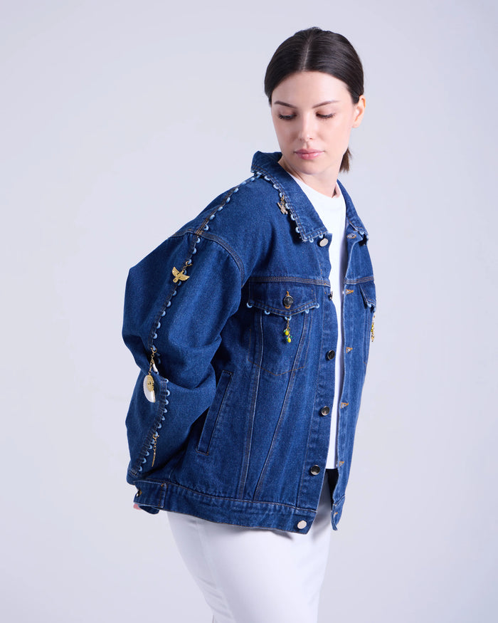 Oversized Denim Jacket +6 Charms